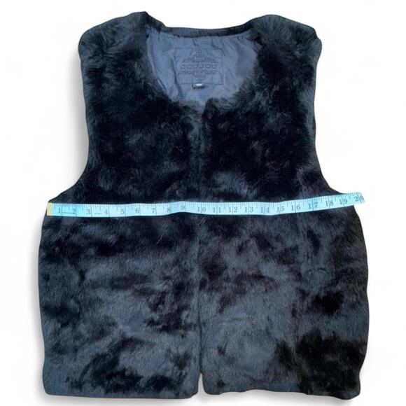 Y2k goth punk inspired JOUJOU black faux fur vest womens size XL - Picture 8 of 8